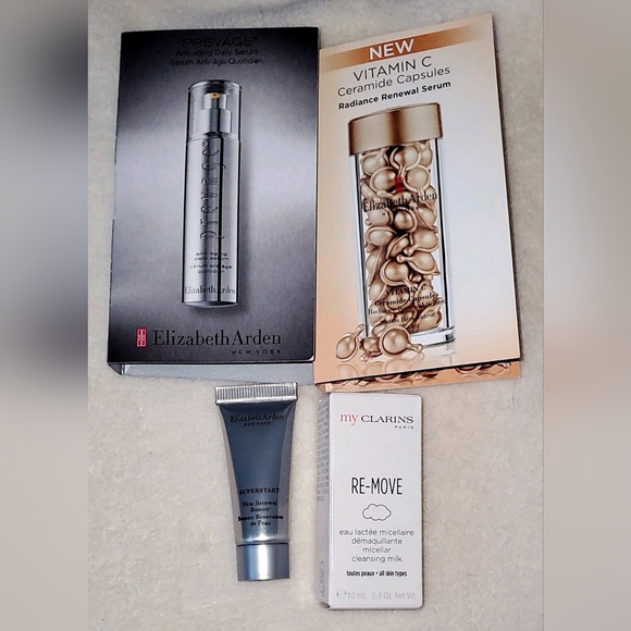 NEW Elizabeth Arden Clarins Bundle of 4 Skin Care Cleanser Serum - Picture 1 of 10